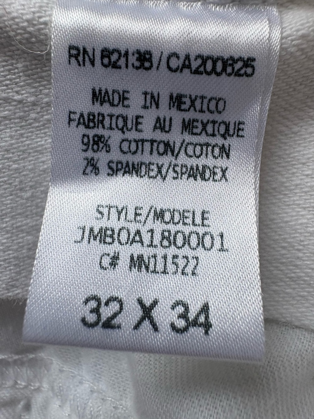 GUESS Men’s White Skinny Fit Denim Jeans Slim Tapered Leg, Sz 32, like new. - Picture 8 of 12